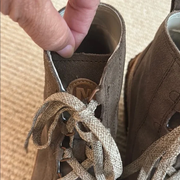 Merrell Brown Wedge Ankle Boots with Suede Upper - Picture 6 of 8